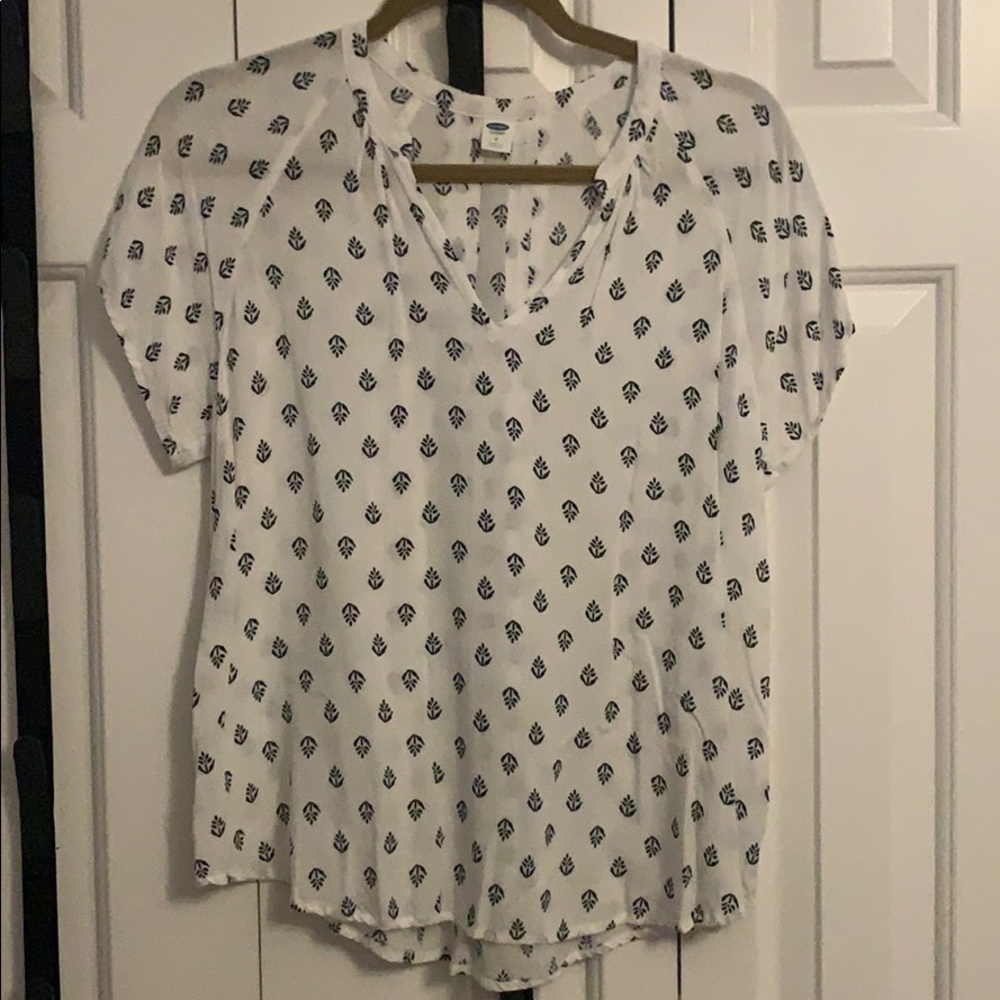 White with black designed fancy t-shirt